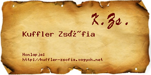 Kuffler Zsófia névjegykártya